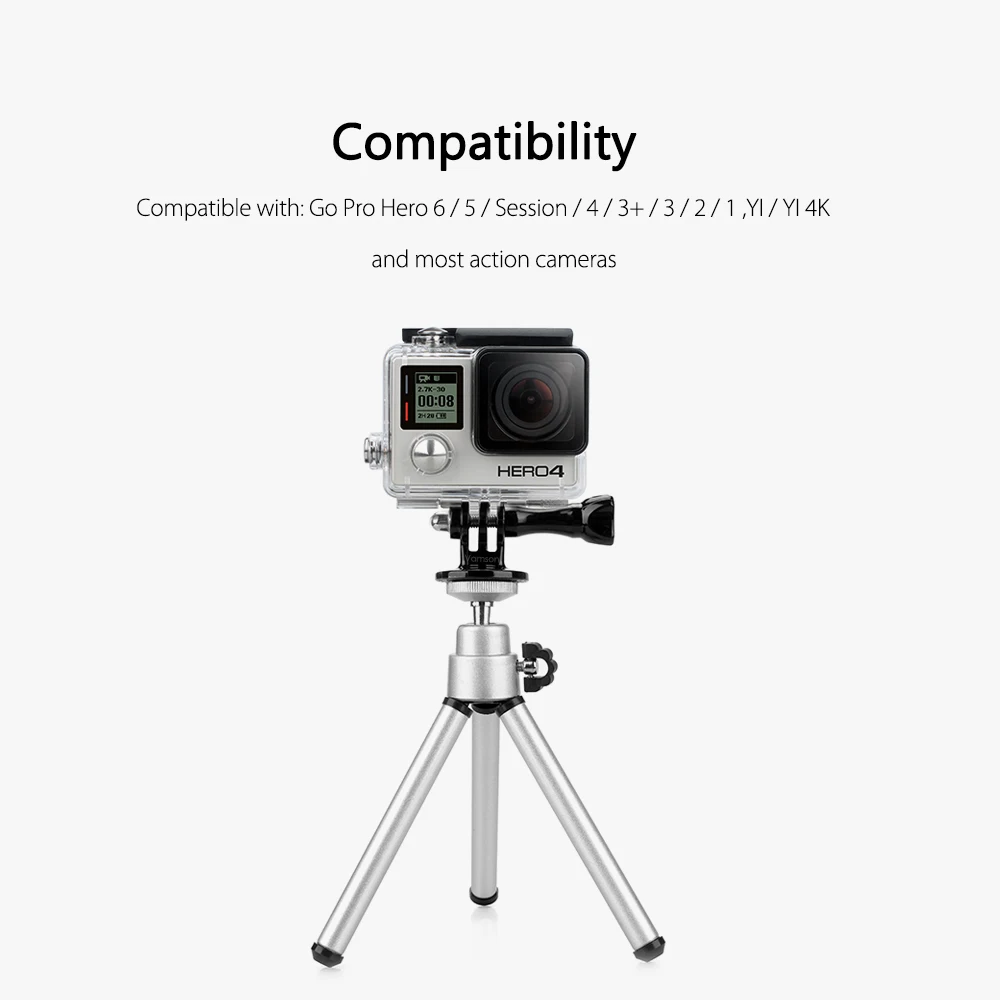 Vamson for Go Pro Accessories Mini Scalable Monopod Tripod For GoPro Hero 12 11 10 9 8 for DJI OSMO Action 4 3 for Insta360