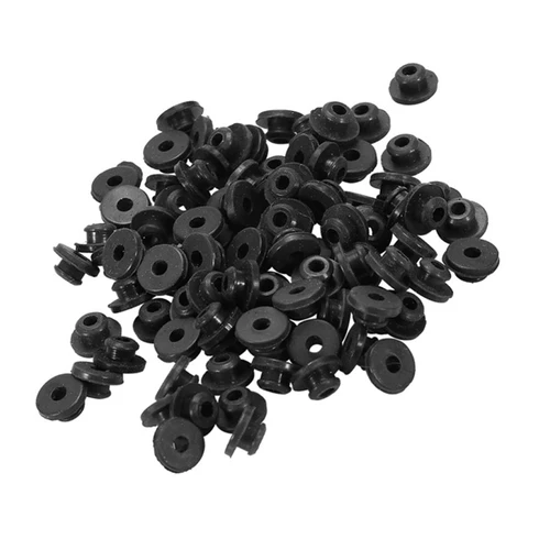 Imagen 2 del producto 100 unids/lote máquina de tatuaje en forma de T tetina de goma medio ojales pasador de pistón alfombrilla de aguja cojín Pin cojín