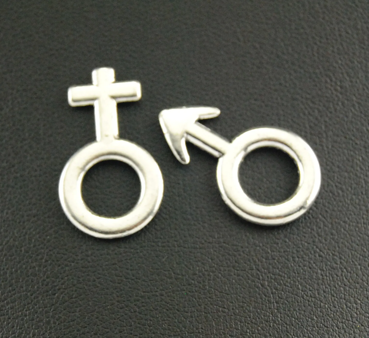 15Set(30pcs)  Silver Color Male And Female Gender Symbol Charms DIY Jewelry Making Accessories