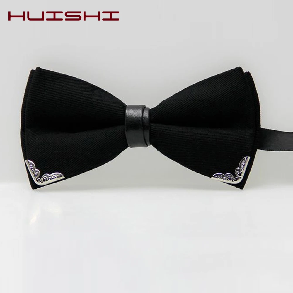 HUISHI Luxury Boutique Fashion Metal Bow Ties For Men Bowtie Women Wedding Party Butterfly Bowties Gravata Slim Blue Burgundy