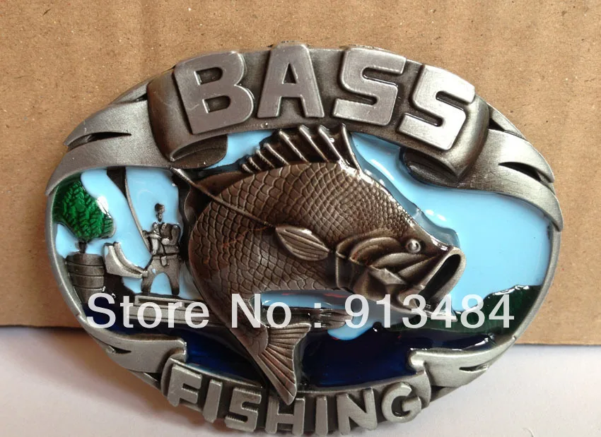 Bass Fishing Western Cowboy Belt Buckle