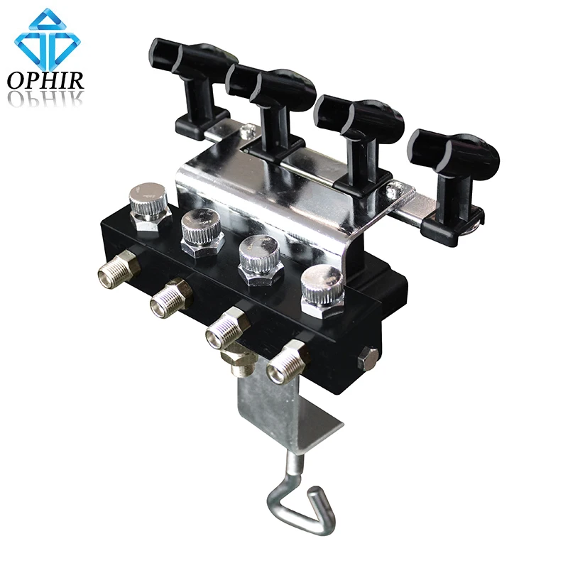 

OPHIR Cake Paint Airbrush Holders with 1/8 & 1/8 Splitter for 4pcs of Airbrush Guns Airbrush Hobby Painting Kit _AC121