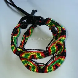 2pcs Rasta Friendship Bracelet WRISTBAND Cotton Silk Reggae Jamaica Surfer Boho