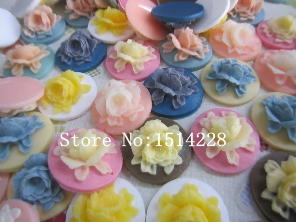 Free shipping! ( 18mm)high quality resin flower . Resin Flatback Cabochon for hair bow center, DIY. Z263