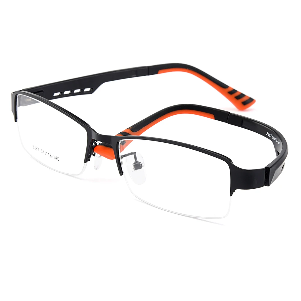 Gmei Optical Men Titanium Alloy Eyeglasses Frame for Men Eyewear Flexible Temples Legs IP Electroplating Alloy Spectacles Y2387