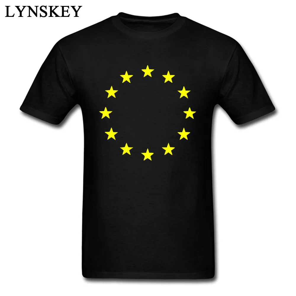 EU European Union Europe Flag Stars Men Custom Group T-shirts Pure Cotton Tees Simple Style Tops O-neck Geometry Print