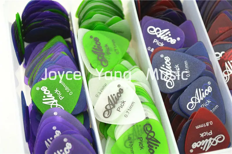 Lots of 100pcs Alice Matte Clear Transparent Acoustic Electric Guitar Picks Plectrums(Assorted Thickness&Colors)