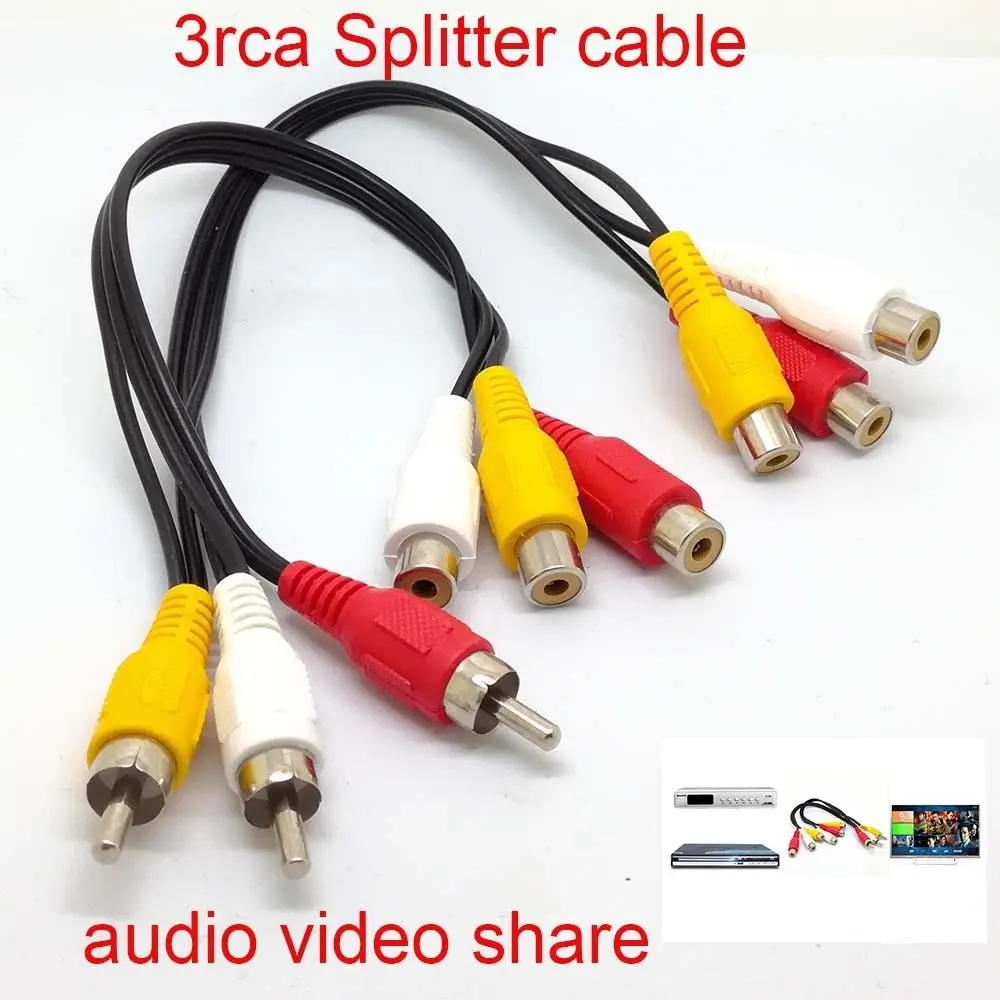 

3RCA Male Jack to 6RCA Female Plug Splitter Audio Video AV TV DVD Adapter Cable new