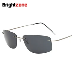 Brightzone Men Rimless Polarized Titanium Square Sun Glasses Outdoor New Hot Sunglasses 2023 Fishing Eyewear Retro Oculos De Sol