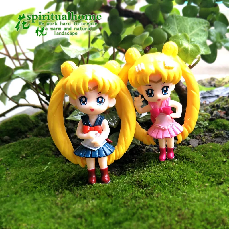 Beautiful girl miniature figurines  micro landscape decoration garden mini moon long hair beauty cartoon home decoration