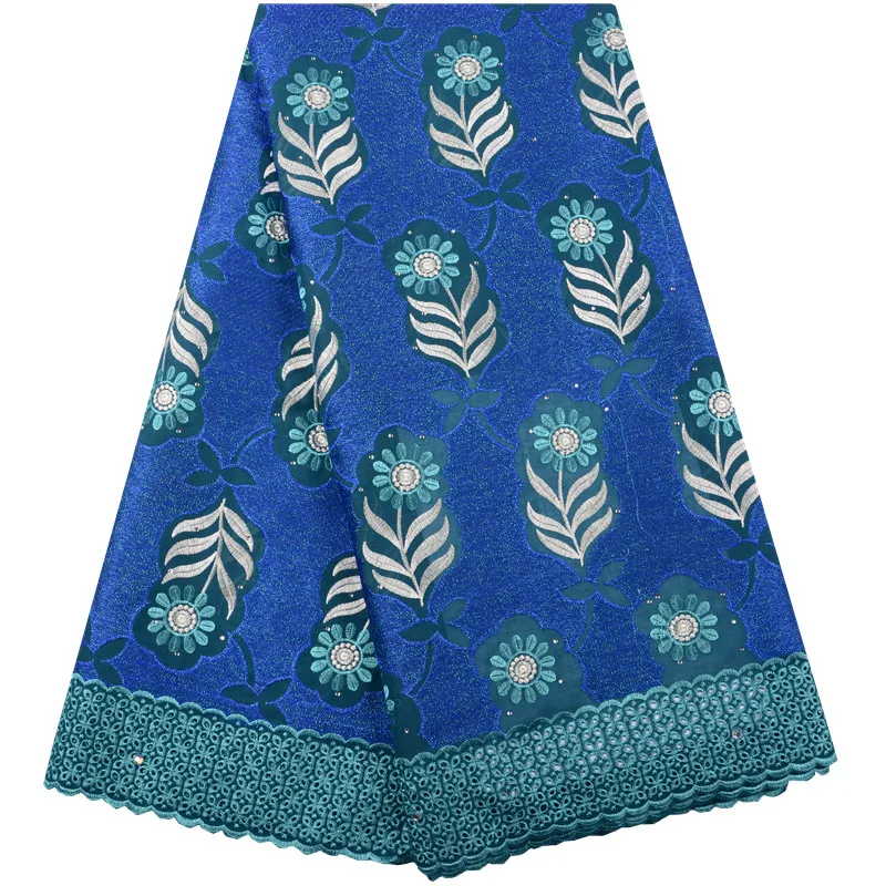 

High Quality African Swiss Voile Lace Fabric 2019 French Dry Cotton Voile Lace Blue Nigerian Lace Fabric For Wedding S1402