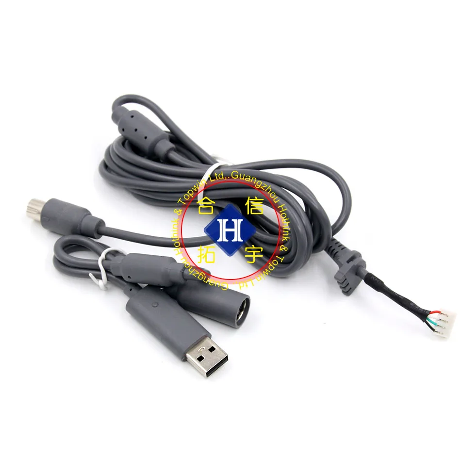 Homind cabo usb de 1.8m, cabo preto/cinza para controle de xbox 360/xbox 360 slim com fio para reparo