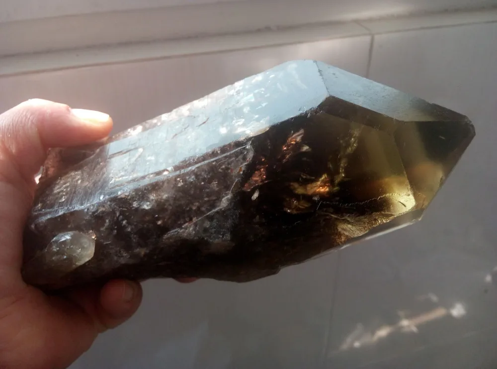 

Rainbow!!! Natural Citrine Quartz Crystal Smoky Transparent Point Healing