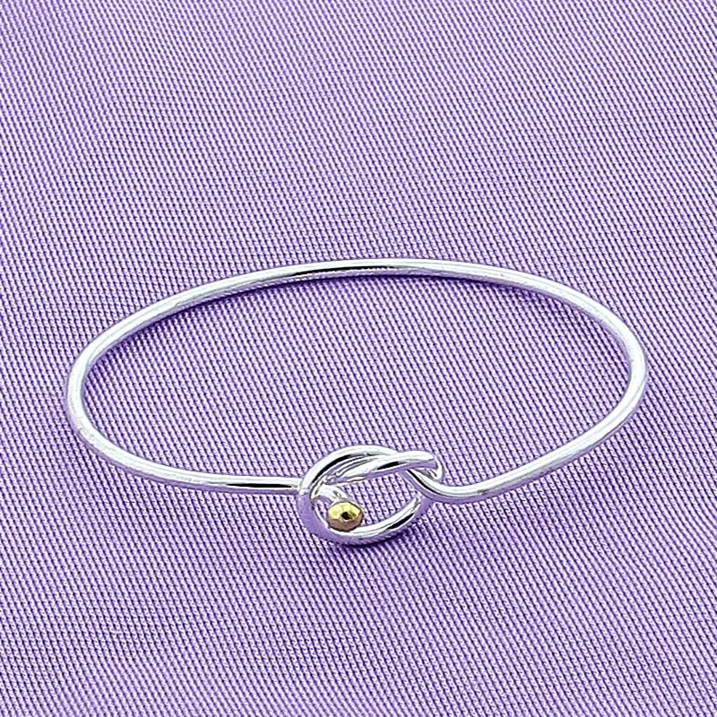 DOTEFFIL 925 Sterling Silver Surround Circle Bangle Bracelet For Woman Wedding Engagement Fashion Charm Party Jewelry