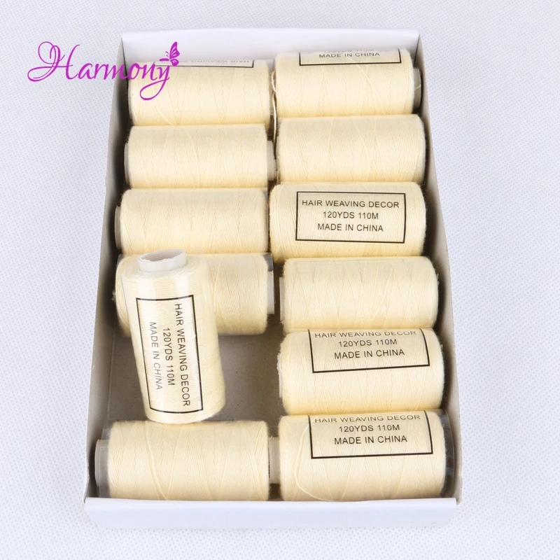 12pcs/box cotton thread for hair extension 12yards 110m machine cotton sewing thread European quality