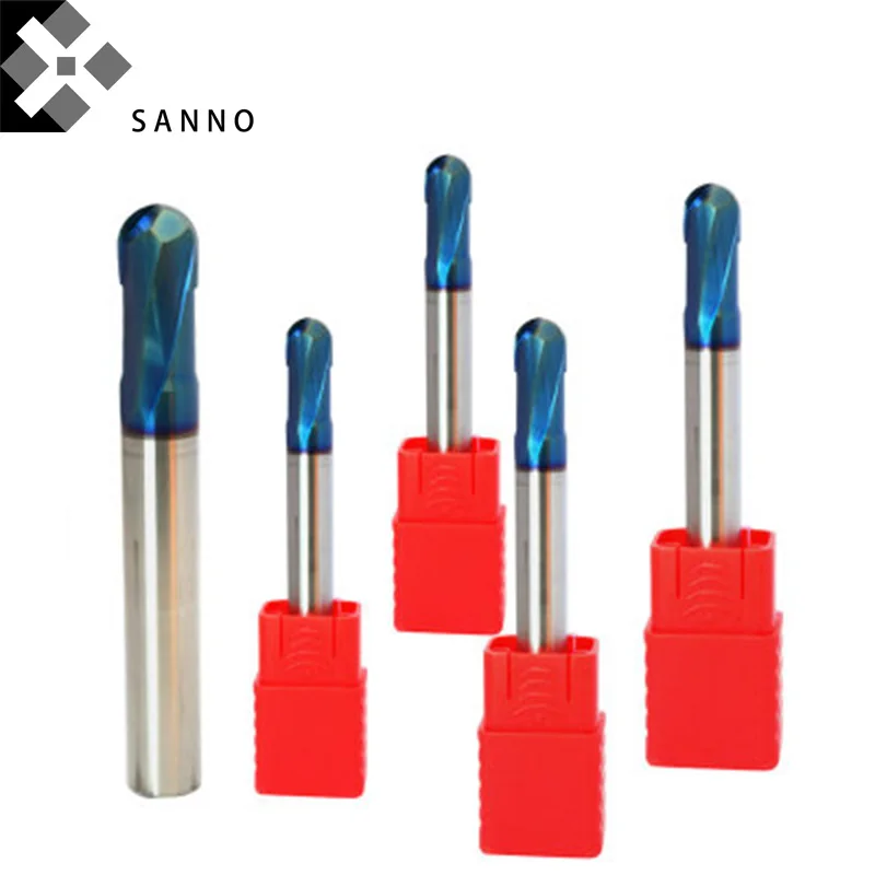 

Super hard naco ball nose end mills R0.5 - R6 HRC70 tungsten steel high speed milling machining metal cutter tools