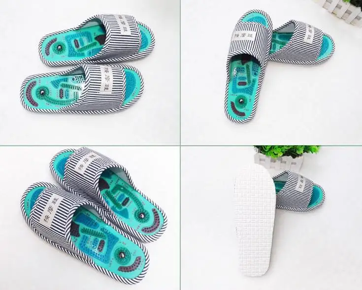 HANRIVER Reflexology Foot Acupoint Slipper Massage Promote Blood Circulation Relaxation Health Foot Care Shoes Pain Relief