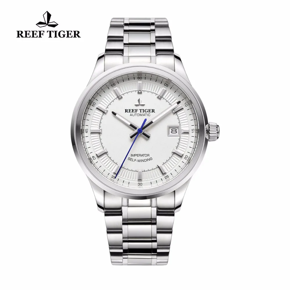 

Reef Tiger/RT Business Men Top Grade Luxury Dress Watch Automatic Movement Mens 316L Solid Steel Super Luminous RGA8015