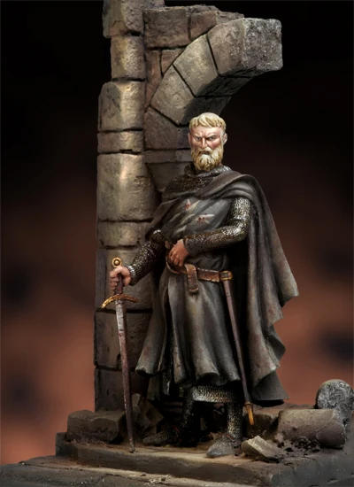 Unpainted Kit 1/32 54mm  scale medieval crusaders soldiers  54mm   figure Historical  Figure Resin  Kit