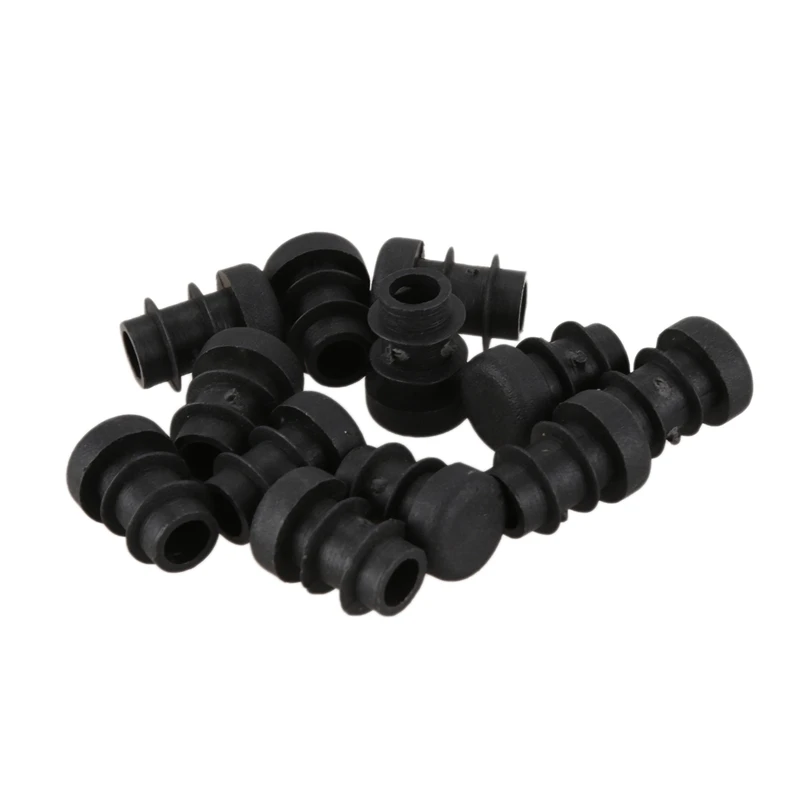 12 Pcs Plastic 12mm Pipe End Blanking Caps Bung Tube Insert Plug Round Black