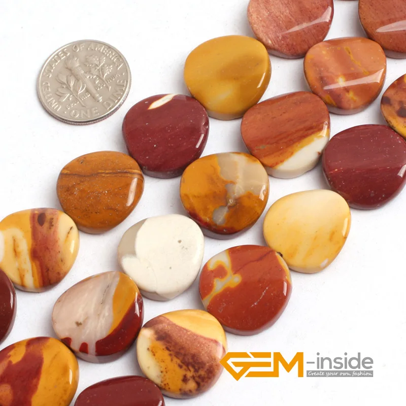 16mm Coin Twist Natural Stone Beads For Jewelry Making Beads: Amethysts Howlite Red Jaspers Tiger Eye Strand 15\