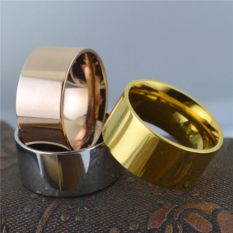 5 to 16 size 3 color 316L Stainless Steel Wide Rings Sports Male Simple Men Jewelry Ring glod Summer Wholesale Business Boy Gift