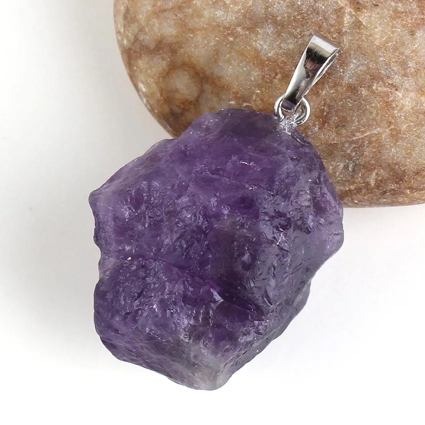 Crystal Stone Pendant For Necklace DIY Natural Irregular Amethyst Citrine Lomen Smokey Rose Quartz Pendant Jewelry No Chain