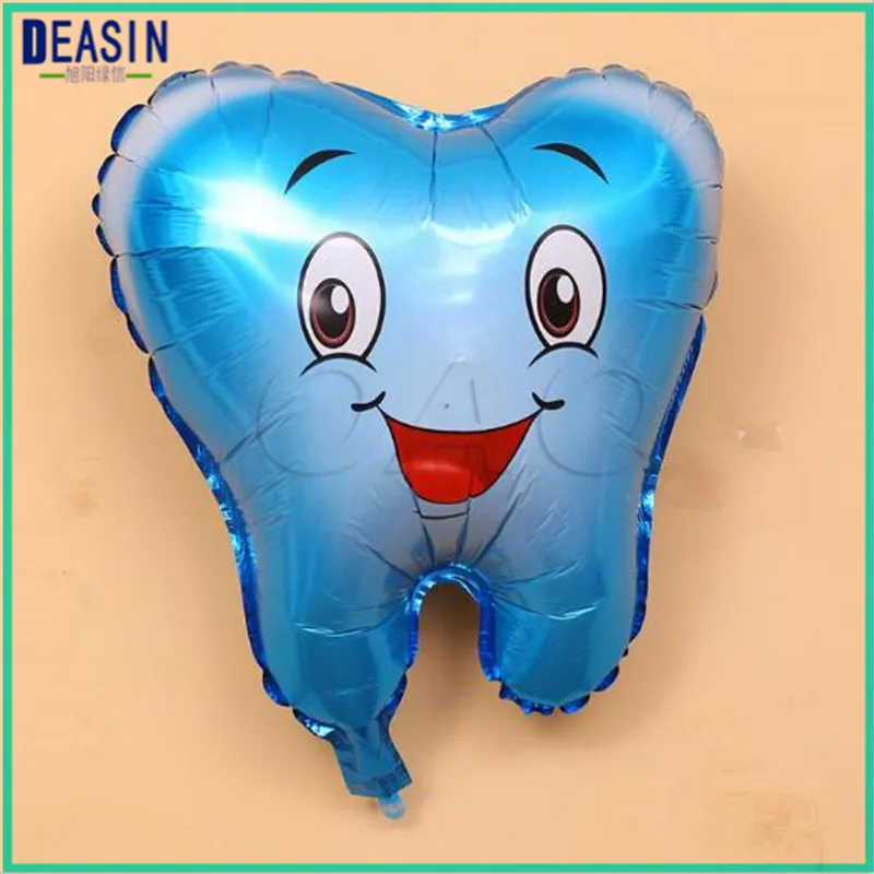 100pcs dental gift teeth shape balloon Big tooth Creative fashion cartoon doll aluminum membrane dental teaching aids