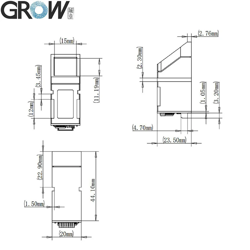 GROW R307S escáner de Sensor para Control de acceso de puerta, UART módulo óptico de huellas dactilares, barato, 1000 de capacidad