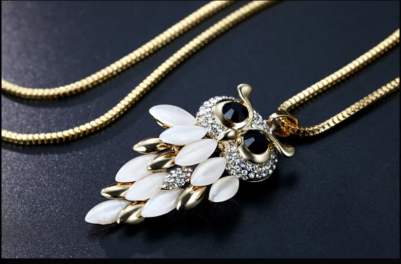 New Fashion Owl pendant Long Necklace Chains Fashion Necklaces & Pendants women Party & birthday Gift Jewelry N1084