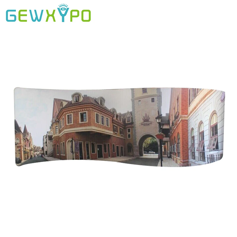 Portable Tension Fabric Display Pop Up Backwall,Exhibition Booth 7.5ftX20ft S Shape Aluminum Stand With Stretch Banner Printing