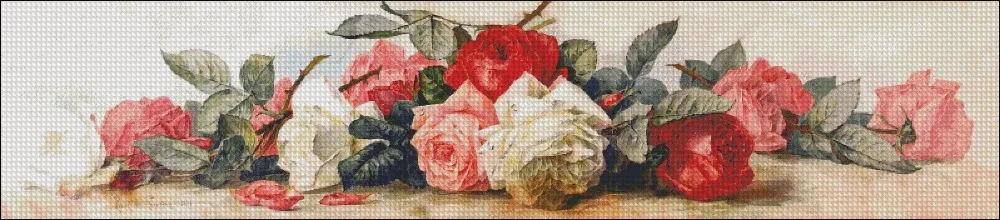 Needlework for embroidery X-stitch DIY French DMC High Quality - Counted Cross Stitch Kits 14 ct Oil painting - Roses