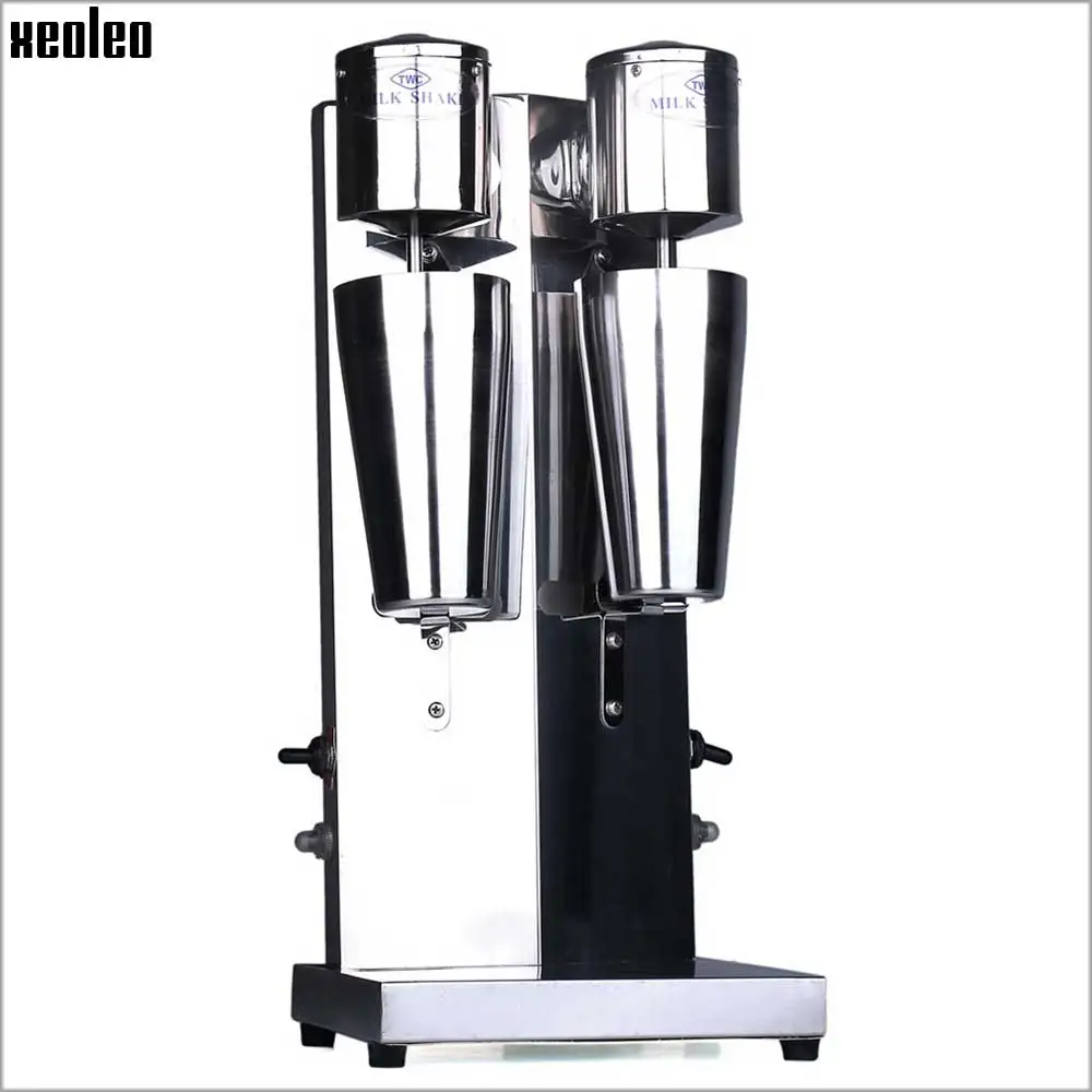 Xeoleo Milkshake machine Stainless Steel Milk Shake Machine Double Head Drink mixer Make Milks Foam/Milkshake Bubble Tea Machine