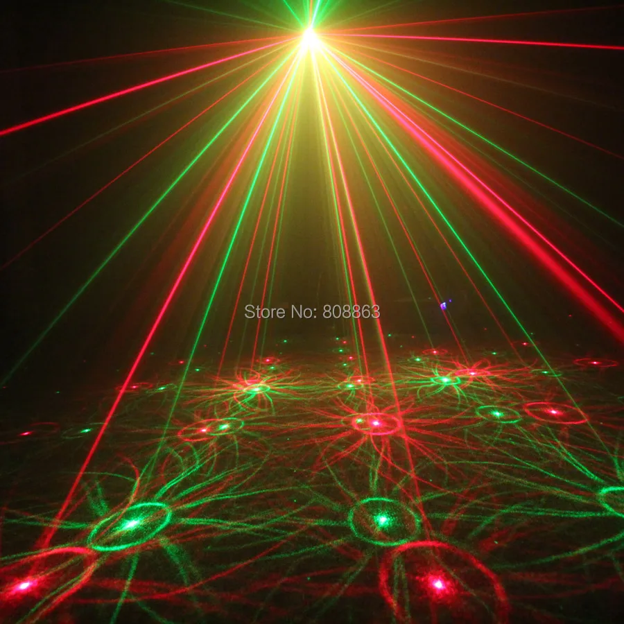 ESHINY-Télécommande R & G Laser 4Patterns Projector, DJ Party Effprotected Light, Dance Chang Bar, Holiday Home, Coffee, Christmas Stage Show, L20N7