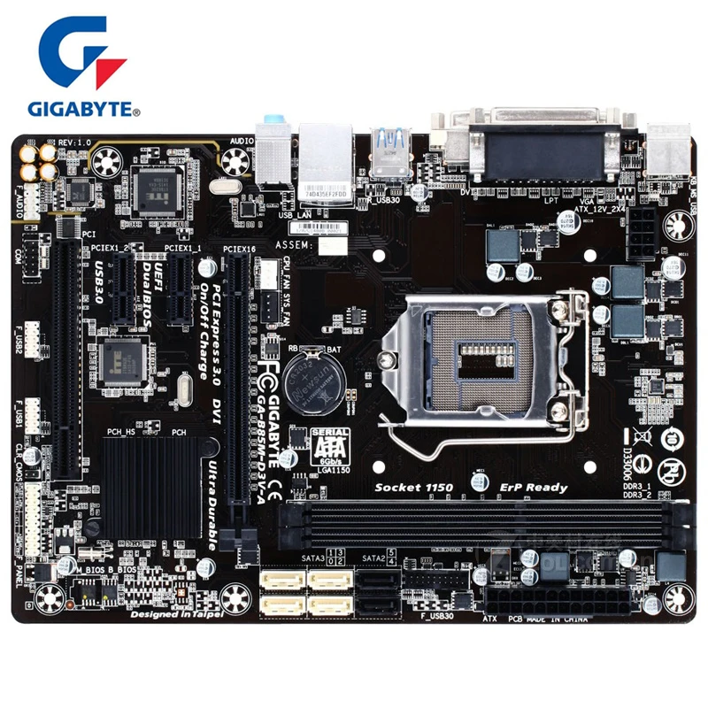 

Gigabyte GA-B85m-D3V-A Original Motherboard LGA 1150 DDR3 USB3.0 16G B85 B85M-D3V A Desktop Mainboard SATA III Systemboard Used