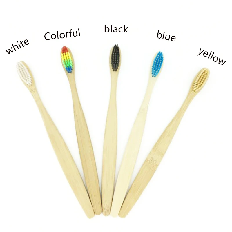 100Pcs/Lot Bamboo Toothbrush Bamboo Charcoal Toothbrush Low Carbon Bamboo Handle Tooth Brush For Adults Eco-friendly Toothbrush