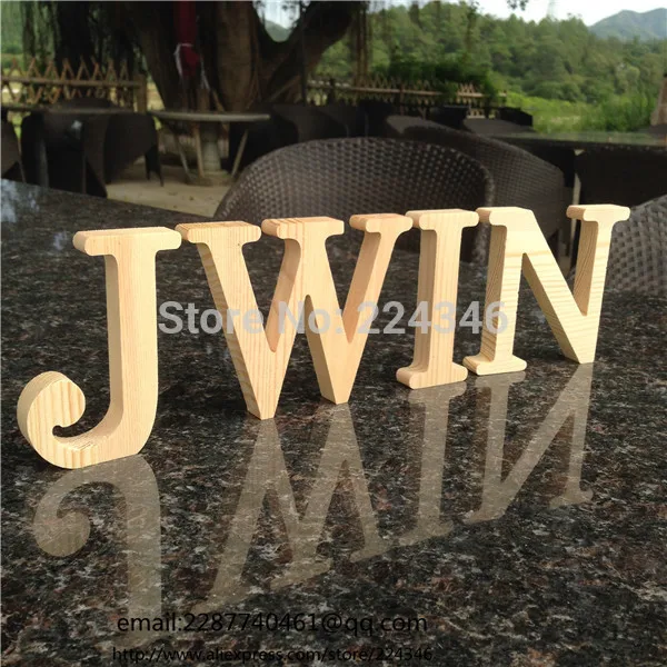 Wholesale 10cm High Wood Wooden Letters A to Z Alphabet Birthday Gift Bridal Wedding Party Home Decorations Freestaning Letter