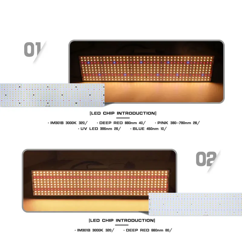 Imagem -02 - Samsung 200w Led 325 Pcba Quantum Led Qb288 400x95x1.6 mm Pcb com Lm301b Mais 660nm Lm282b Faça Você Mesmo Planta Led Crescer Placa de Luz