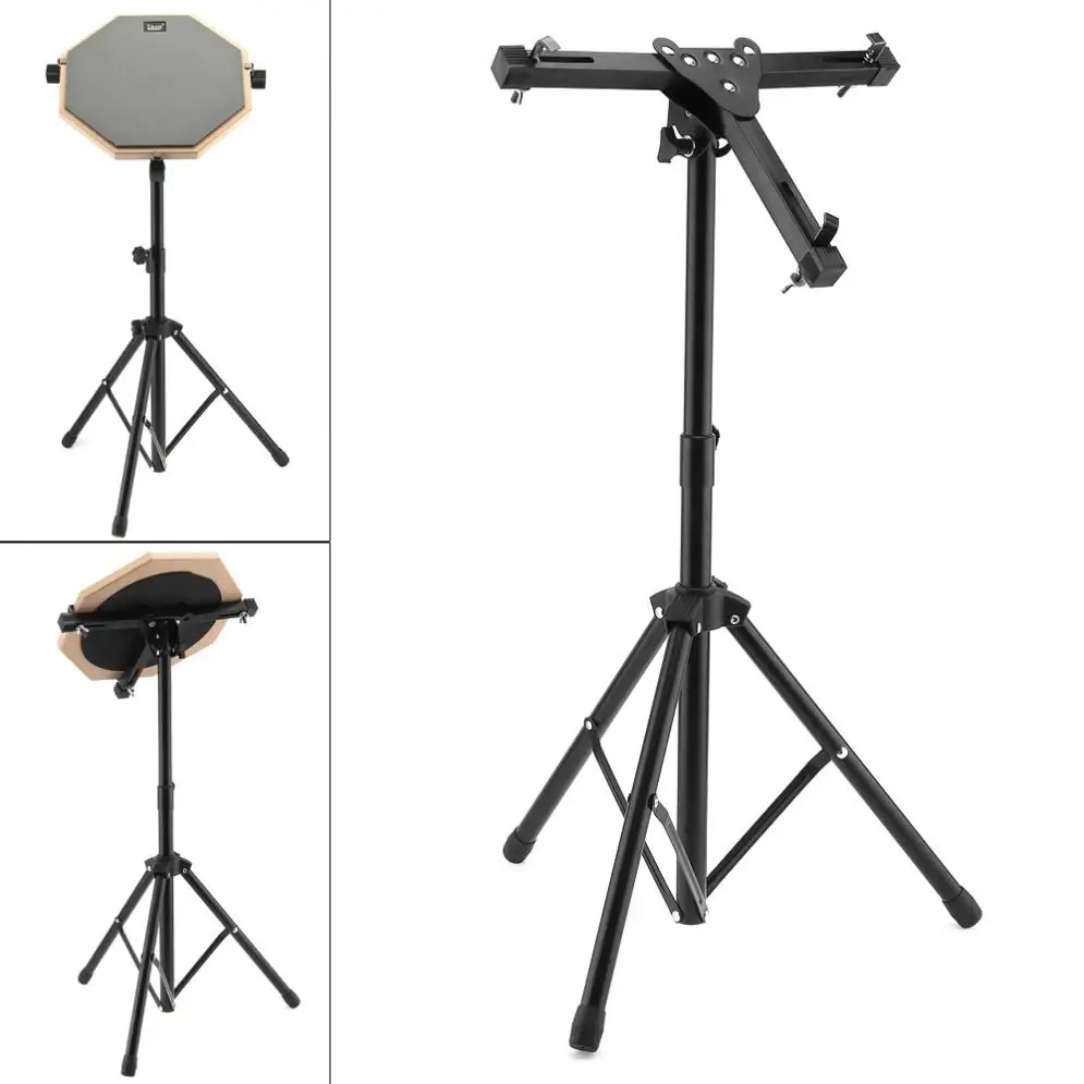 Aluminum Alloy Adjustment Foldable Three-legged Floor Drum Stand Holder Cymbal Stand for 10-12 Inch Dumb Drum