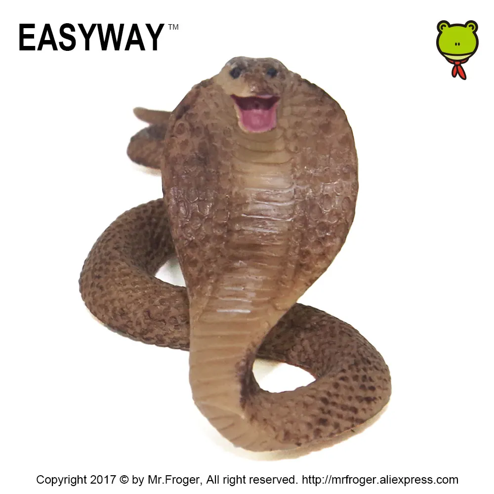 EASYWAY Naja Cobra-figuras de acción de Reptiles, juguete de plástico de serpiente para niños, regalo de vida salvaje, Zoo, modelo de Animal Real DIY