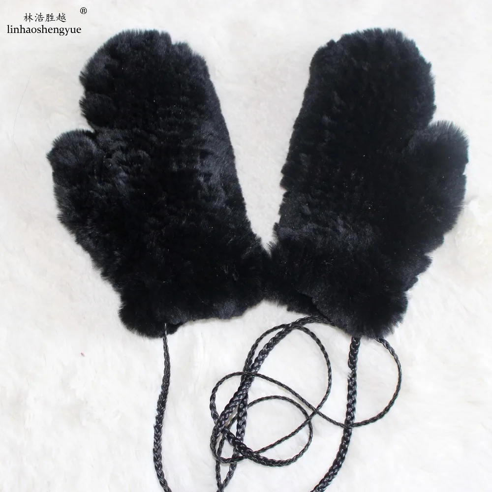 

Linhaoshengyue Fashion Winter Women Rex Rabbit Fur Glove