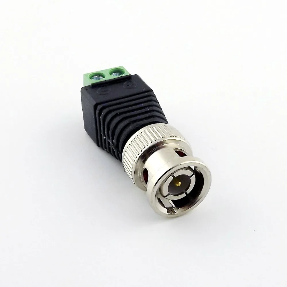 2x Coax CAT5 To CCTV Coaxial Camera DVR BNC Male Plug Video Balun Connector Adapter for CCTV Camera Installation