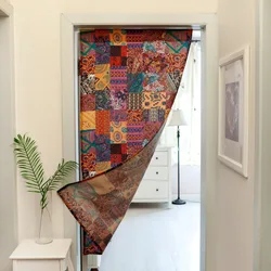 Cotton Door Curtain Nordic Doorway Divider Drapes for Kitchen Bathroom Home Decoration Rod Pocket Design (No Rod Included)
