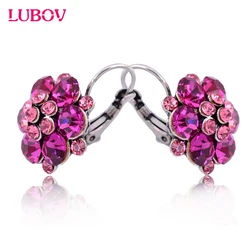 4 Colors Lady Colorful Beads Lucky Rhinestones Ethnic Clip On Earrings For Women Statement Jewelry