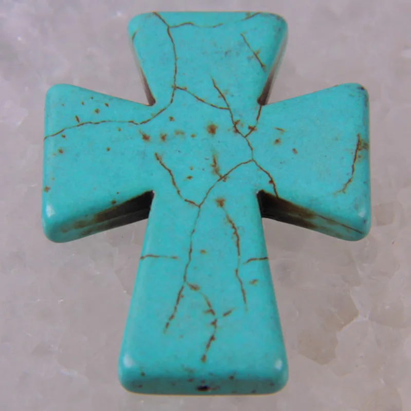 50x40MM Turquoise Cross Pendant Jewelry Loose Beads