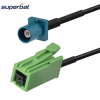 Superbat Fakra Z-Male to HRS GT5-1S Female Green Pigtail Cable RG174 30cm GPS Adapter Cable for Electronic Components Market