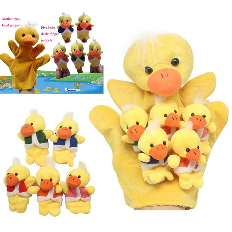 Finger Puppets Baby Mini Five Little Ducks Animals Educational Hand Cartoon Animal Plush doll Finger Puppets theater Plush Toys