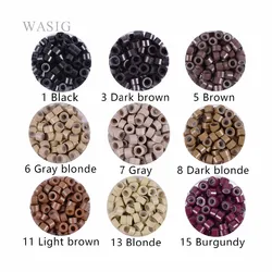 1000 pcs 5mm Silicone lined Micro Links Rings Beads Hair Feather Extensions  9 Colors Optional