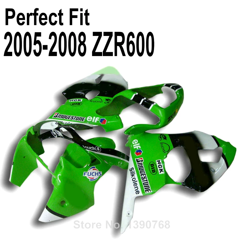 Customize Injection fairing kit for Kawasaki ZZR600  2005 2007 2008 05 07 08 green ABS fairings TP51