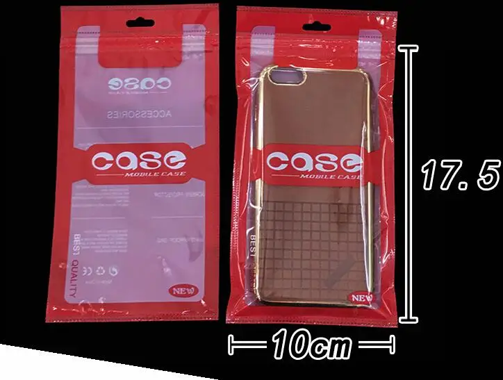 Size:11*22cm 100Pcs/Lot Cell Phone Case Zip Lock Plastic Hang Hole Poly Package Bags For Phone Case Pen Sundries Package